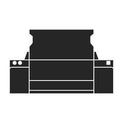 Printer office vector black icon. Vector illustration printer on white background. Isolated black illustration icon of office machine.