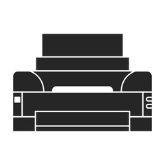 Printer office vector black icon. Vector illustration printer on white background. Isolated black illustration icon of office machine.