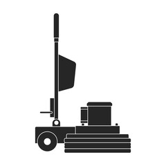 Fototapeta premium Vacuum cleaner vector black icon. Vector illustration robot carpet on white background. Isolated black illustration icon of vacuum cleaner .
