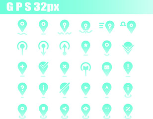 Media Icon GPS Gradient Style, 32 px for website and app