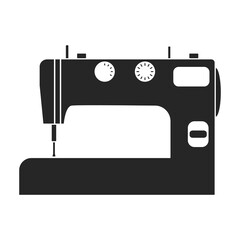 Machine sewing vector black icon. Vector illustration vintage sew on white background. Isolated black illustration icon of sewing machine.