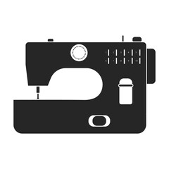Machine sewing vector black icon. Vector illustration vintage sew on white background. Isolated black illustration icon of sewing machine.