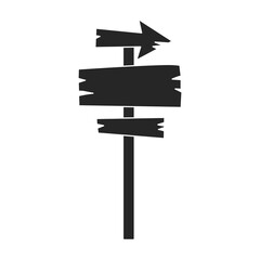 Wooden post vector black icon. Vector illustration signboard wood on white background. Isolated black illustration icon of wooden post.