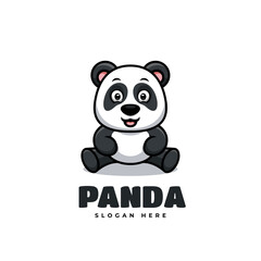 Panda Cute Cartoon Logo