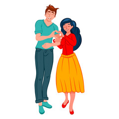 A loving couple on a walk. Romantic date.