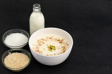 Indian Rice Pudding Chawal Ki Kheer Also Known As Payasa Payasam Phirni Shahi Khir Made Of Milk...