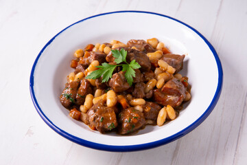 Beef stew with beans and vegetables