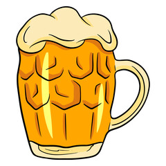 Excellent Isolated glass of beer with drops. Vector illustration