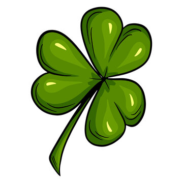 Three-leaf clover. Good luck clover - st patrick's day Cartoon style.