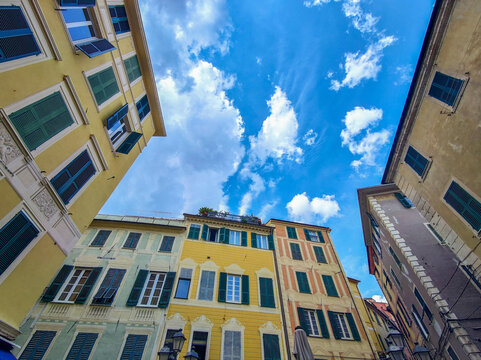 varazze medieval village painted houses by the sea liguria italy city hall place
