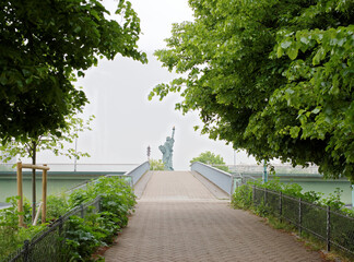  The swan island became a haven for a smaller Statue of Liberty. The copper lady, 11.5 meters high,...