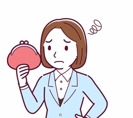 Young woman in a light blue suit