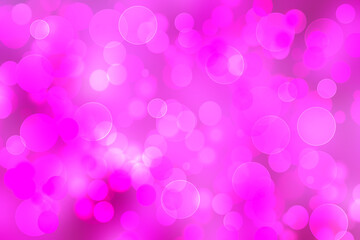 Abstract gradient pink purple background texture with blurred bokeh circles and white lights. Space for design. Beautiful backdrop.