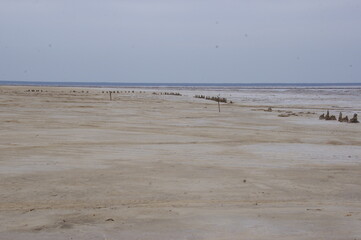 Salt lake Baskunchak in the Astrakhan region