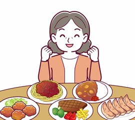 たくさん食べ物を食べる人