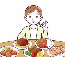 たくさん食べ物を食べる人