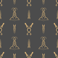 Seamless pattern of ancient Scandinavian