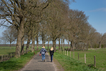 Uffelte Drenthe Netherlands. Walking the dog. Countryside. Village. Dirt road. Winkelsteeg.