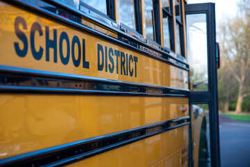 school bus side and open door