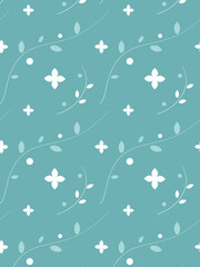 Gentle Pattern with Leaves and Flowers