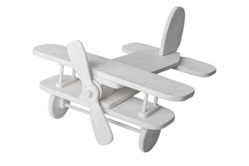 White wooden plane isolated on white background
