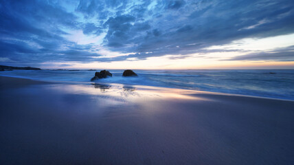 Obraz premium Sunset at the beach Almograve, Portugal