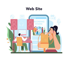 Audio engineer online service or platform. Music production industry