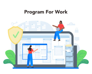 Data base administrator online service or platform. Admin or manager