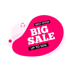 Big sale banner element promo discount shape. Vector design sale promo title background