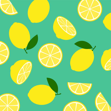 Lemon citrus fruit food summer texture seamless background. Lemon yellow print abstract