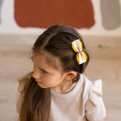 hair clips for girls. Horizontal closeup portrait