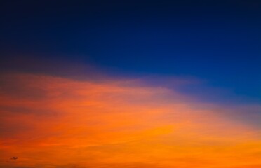 Beautiful sunrise sky background in the morning. Aerial view of misty sky at sunrise