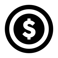 Dollar icon vector currency symbol sign for for business and finance in a flat color glyph pictogram illustration