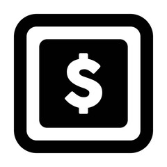 Currency Symbol icon vector dollar sign symbol for business and finance in a flat color glyph pictogram illustration