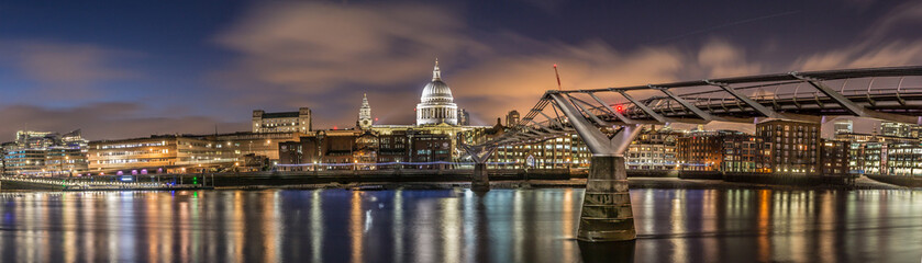 St Paul's Cathedral and Millennium Footbridge over the Thames 