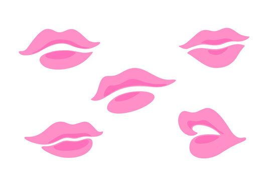 Contour simple line illustration of lips for beauty salons, cosmetics. 