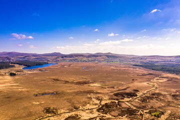 Fototapeta na wymiar Aerial view of peatbog between Maas and Glenties in County Donegal - Ireland