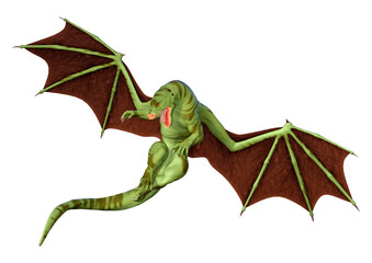 Obraz premium 3D Rendering Fairy Tale Dragon on White