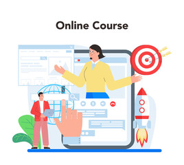 SEO specialist online service or platform. Idea of search engine