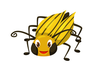 Fototapeta premium Cartoon colorado beetle isolated on white background