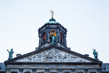 Fototapeta premium View of Royal Palace of Amsterdam on Dam Square