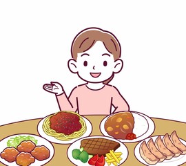 たくさん食べ物を食べる人