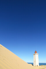 Lighthouse in Lökken, Danmark, Europe, lost place, the original location of the lighthouse bevor...