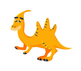 Cute dinosaur raptor character isolated on white