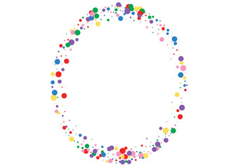 Blue Confetti Gift Background. Circle Falling Illustration. Orange Splatter Dot. Red Bold Round Texture.