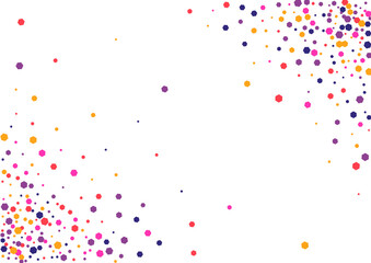 Yellow Paper Circle Wallpaper. Confetti Decoration Frame. Purple Round Decor. Dot Pink Vector Illustration. Paint Texture.