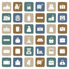 Luggage And Bags Icons. Grunge Color Flat Design. Vector Illustration.