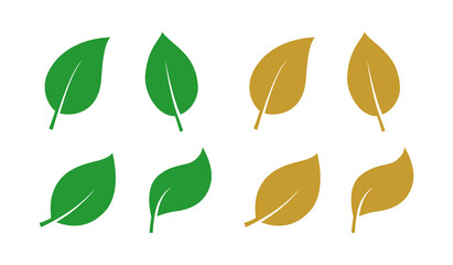 green leaf icon set