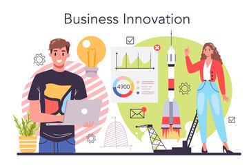 Innovation concept. Idea of creative business solution. Modern production