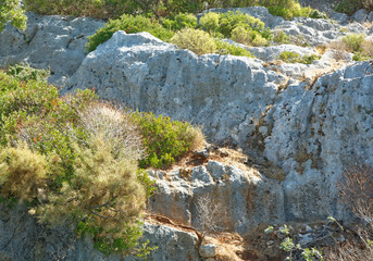Kekova is an island that under the water preserves the ruins of 4 ancient cities.On the wall of the home is seen cross